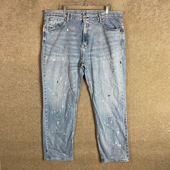Levi Strauss 541 Jeans Mens 39X30 Athletic Straight Leg Paint Distressed Denim - Picture 1 of 11